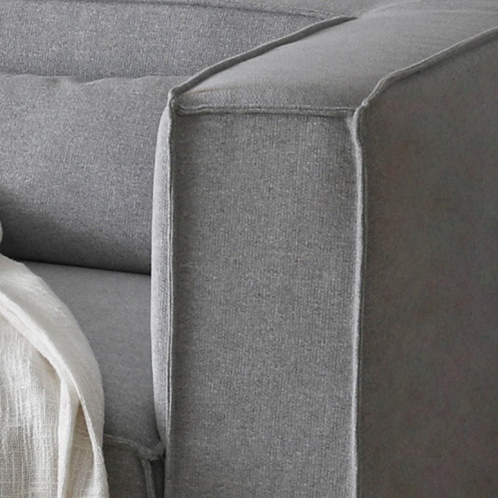 Sofá modular 4 plazas con 2 esquineros y 1 Puff Capri gris
