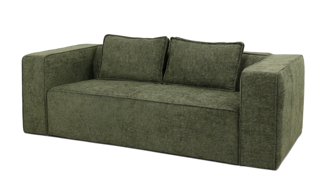 Chenilla Green Manila Sofa