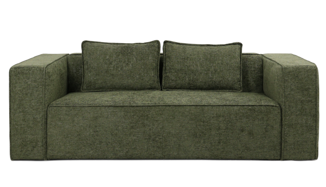 Chenilla Green Manila Sofa