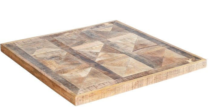 Tablero de mesa vintage  madera mango  Malta 70x70 cm
