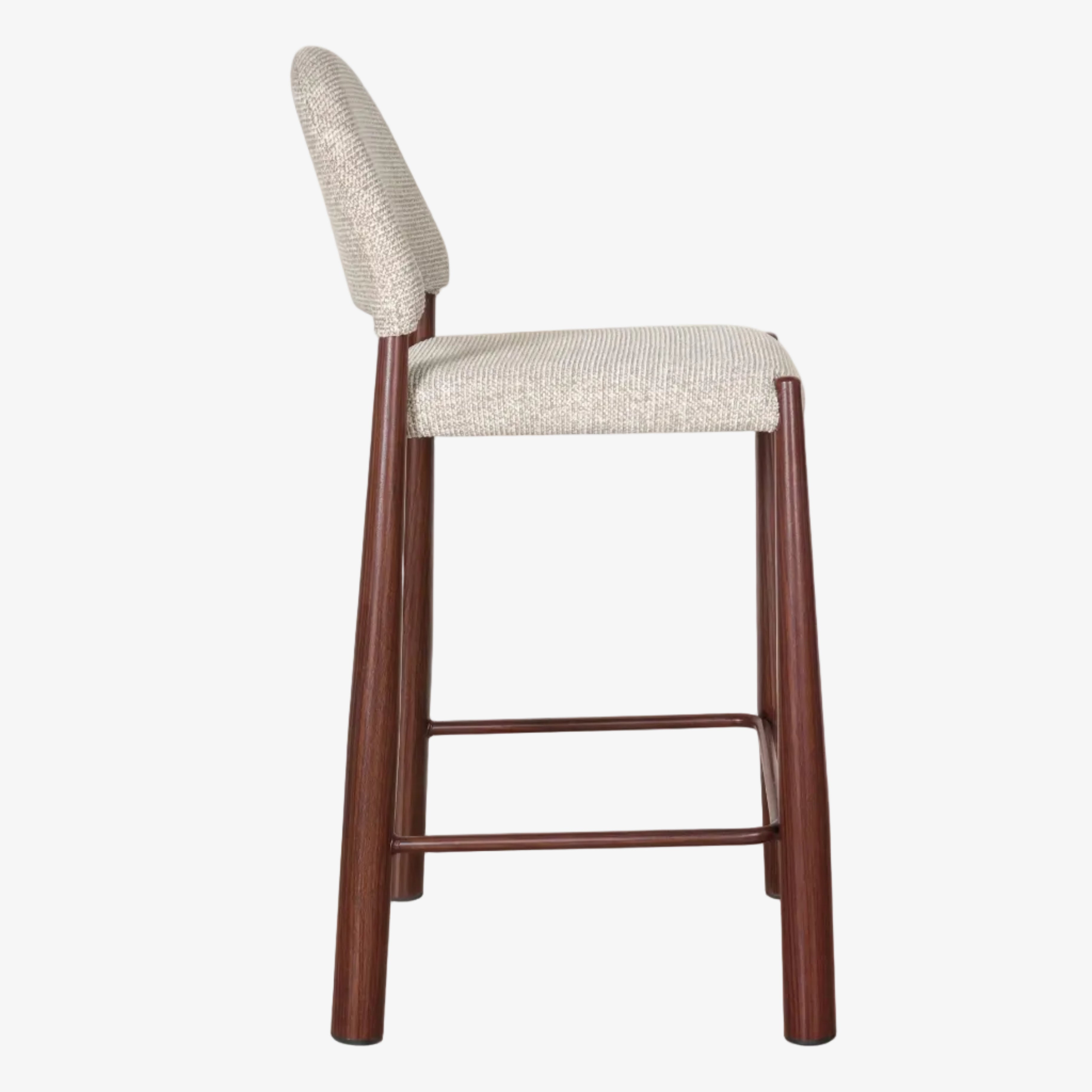 Taburete de cocina Maira con respaldo y asiento tapizado de alta resistencia
