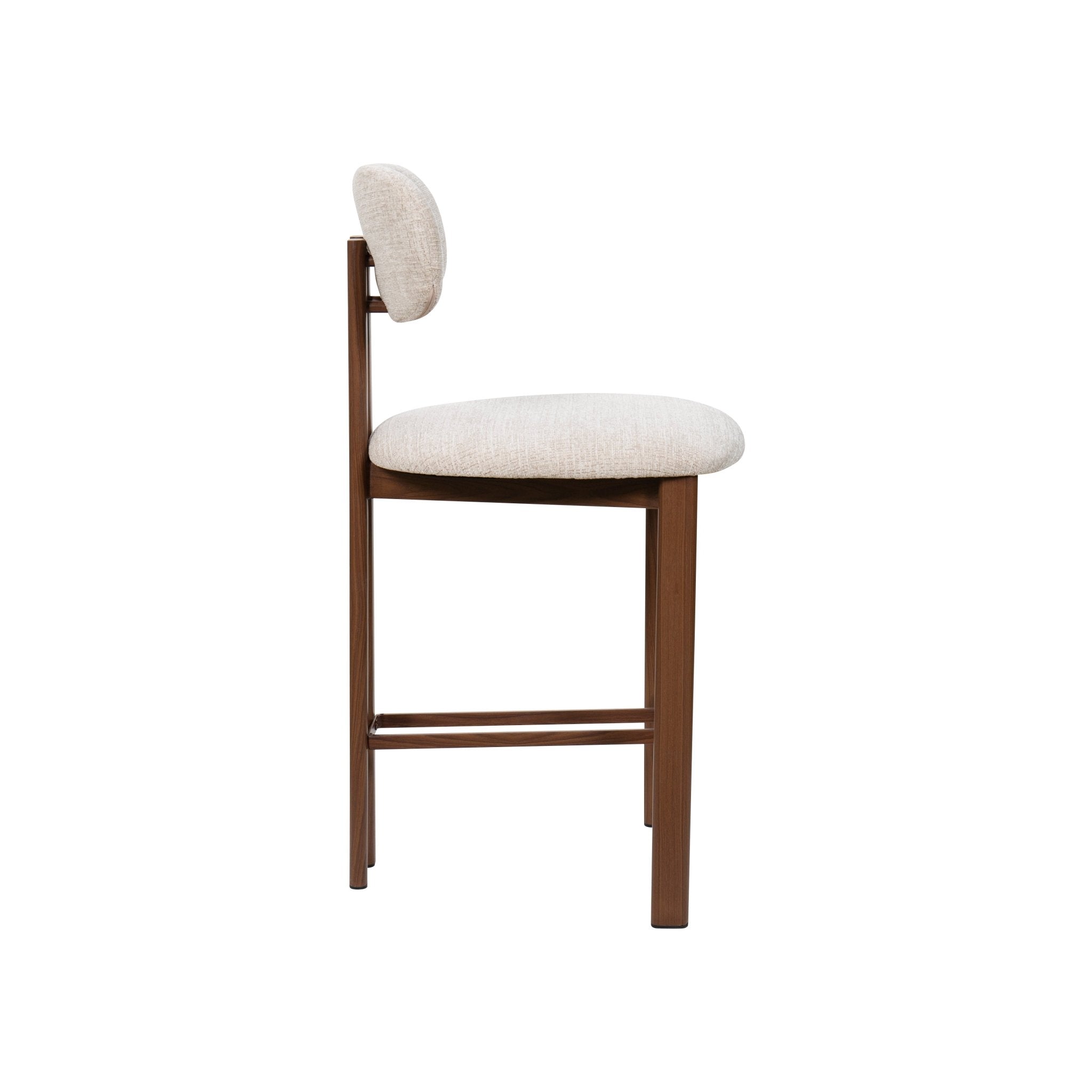 Taburete de bar acero nogal tapizado tejido Liberty 65 - Vintahome