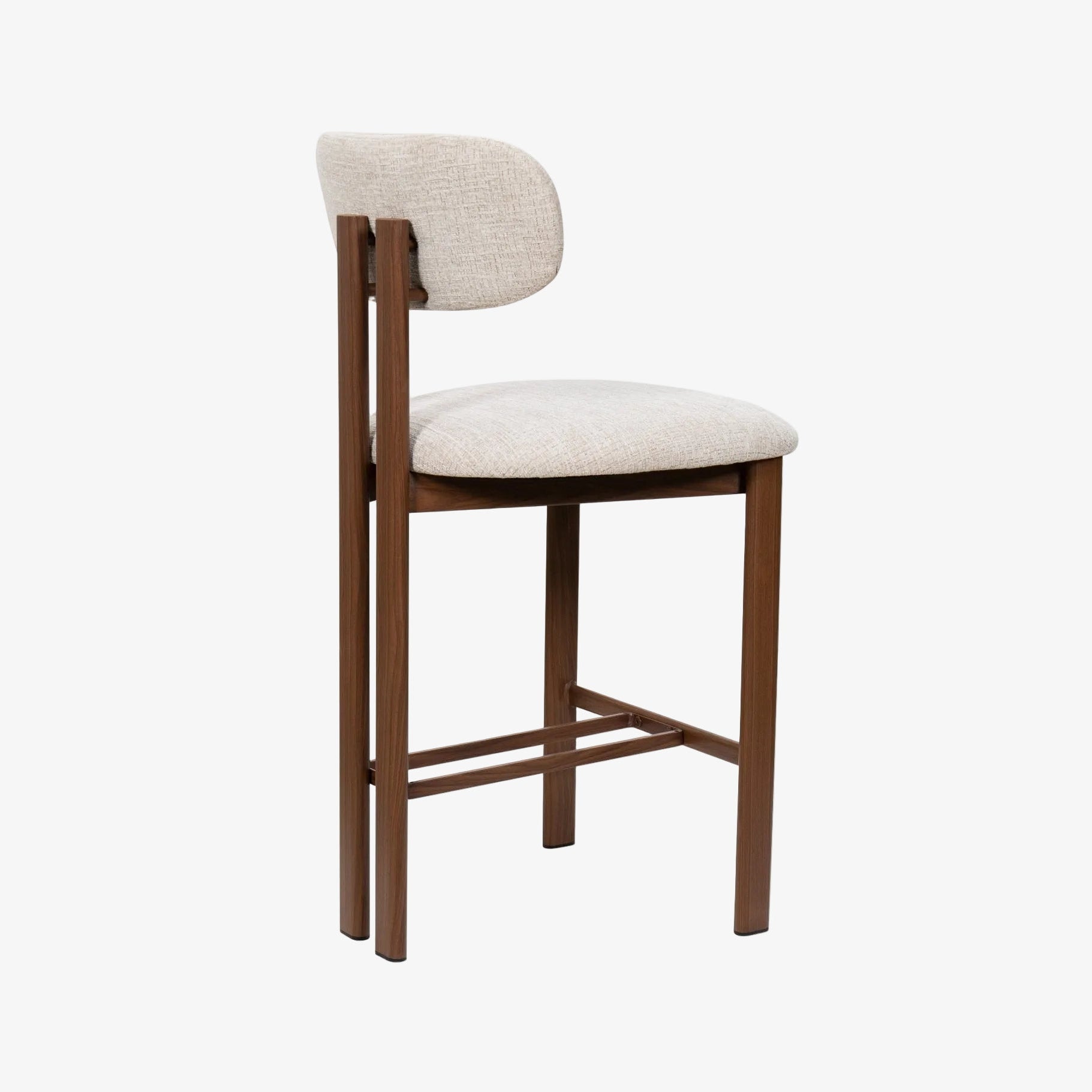 Taburete de bar acero nogal tapizado tejido Liberty 65 - Vintahome