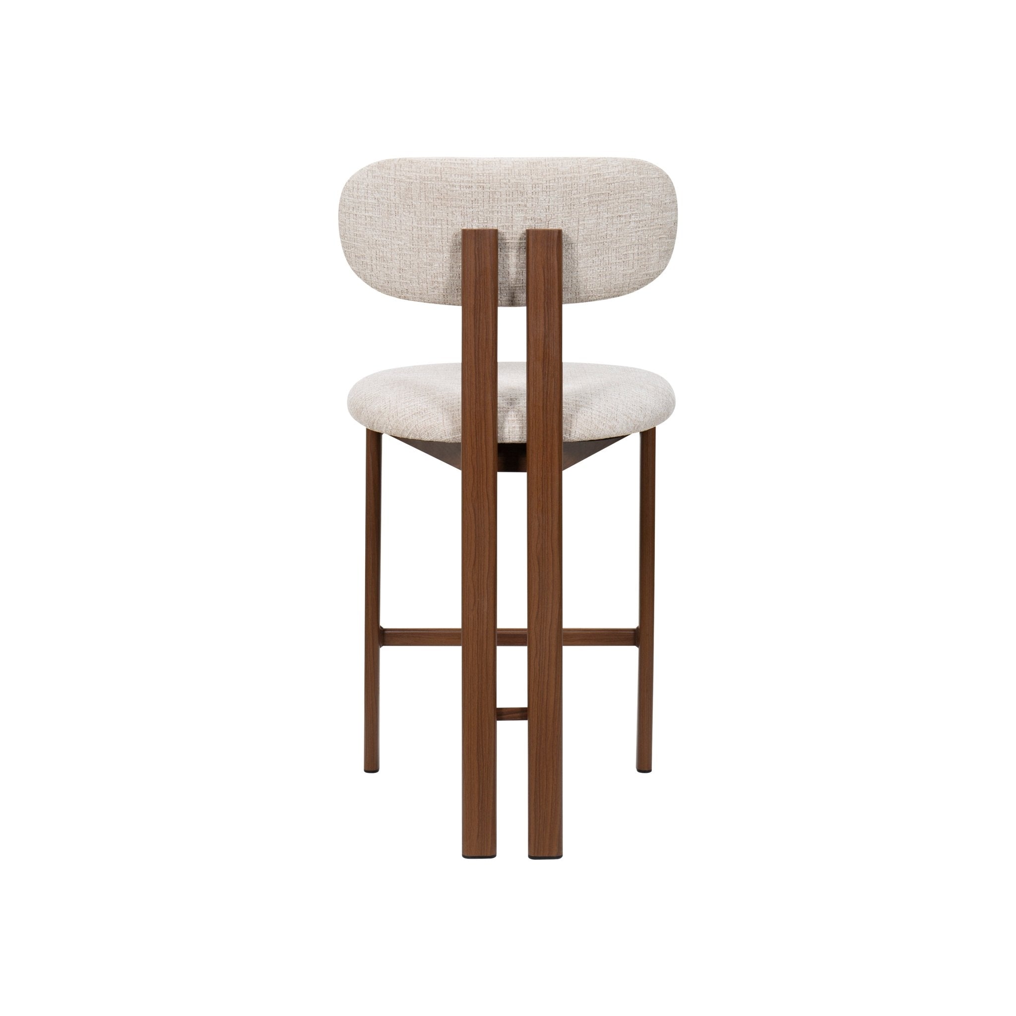 Taburete de bar acero nogal tapizado tejido Liberty 65 - Vintahome