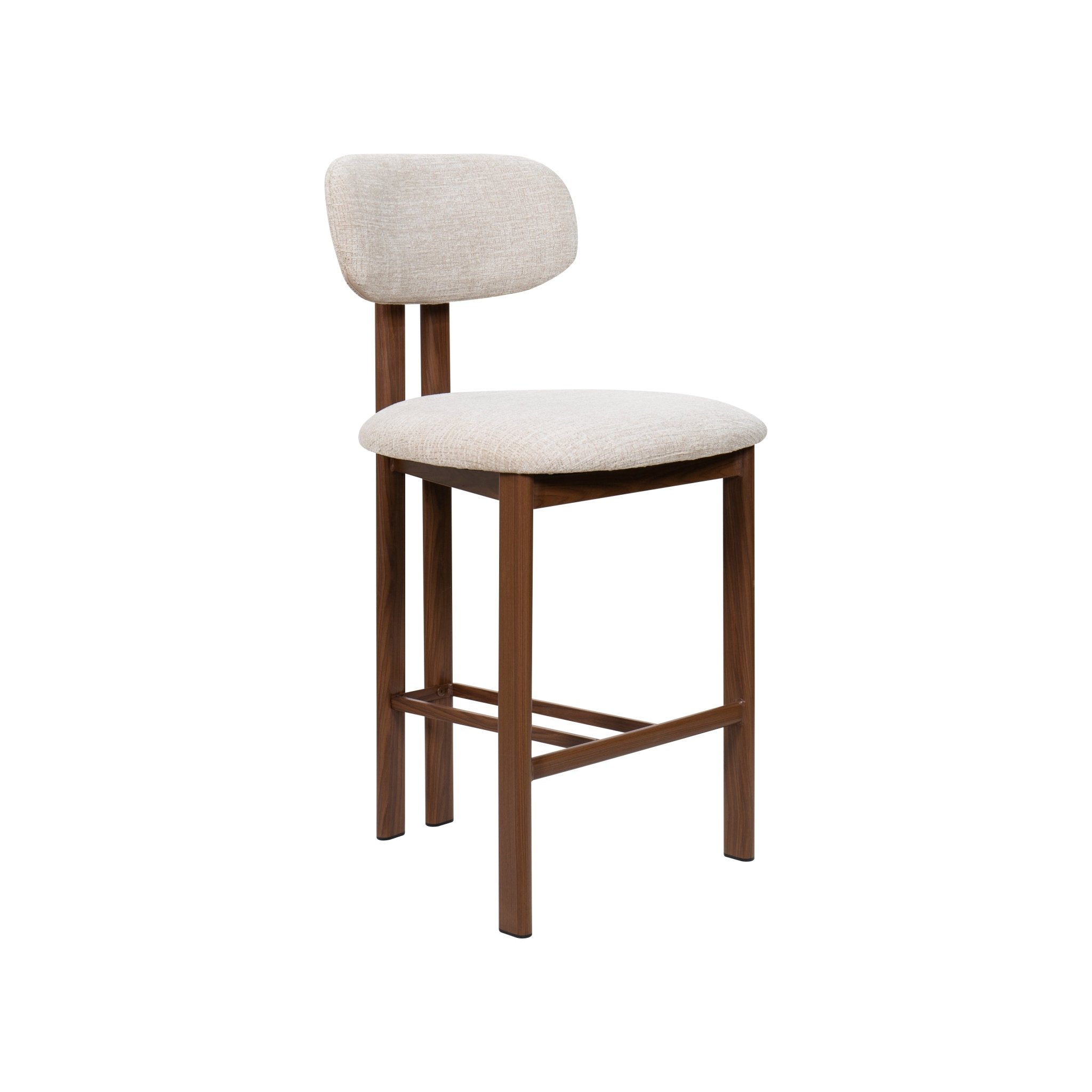 Taburete de bar acero nogal tapizado tejido Liberty 65 - Vintahome