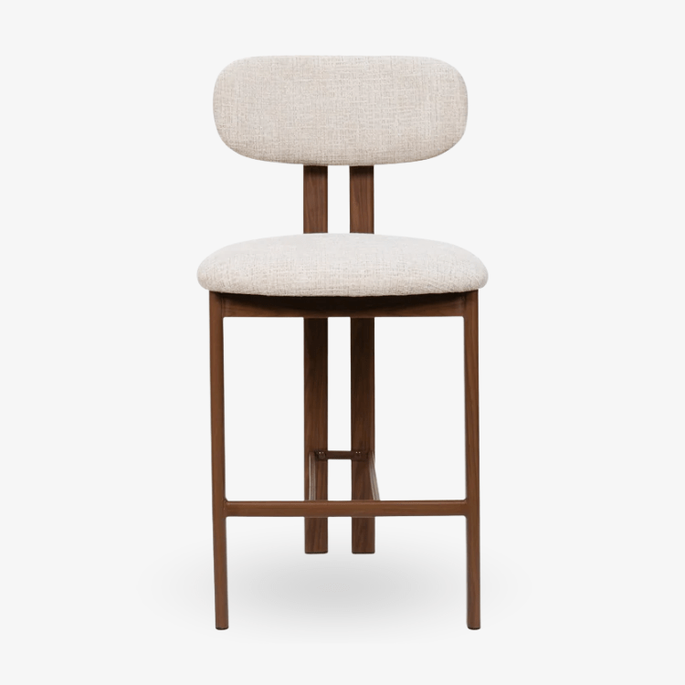 Taburete de bar acero nogal tapizado tejido Liberty 65 - Vintahome