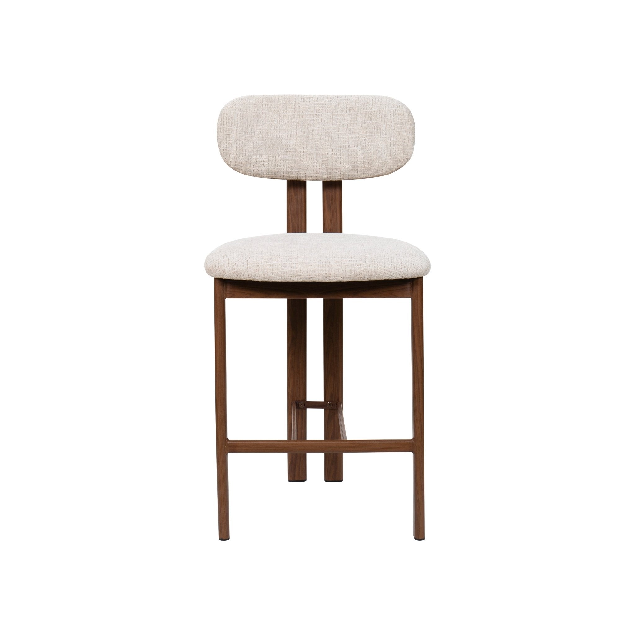 Taburete de bar acero nogal tapizado tejido Liberty 65 - Vintahome