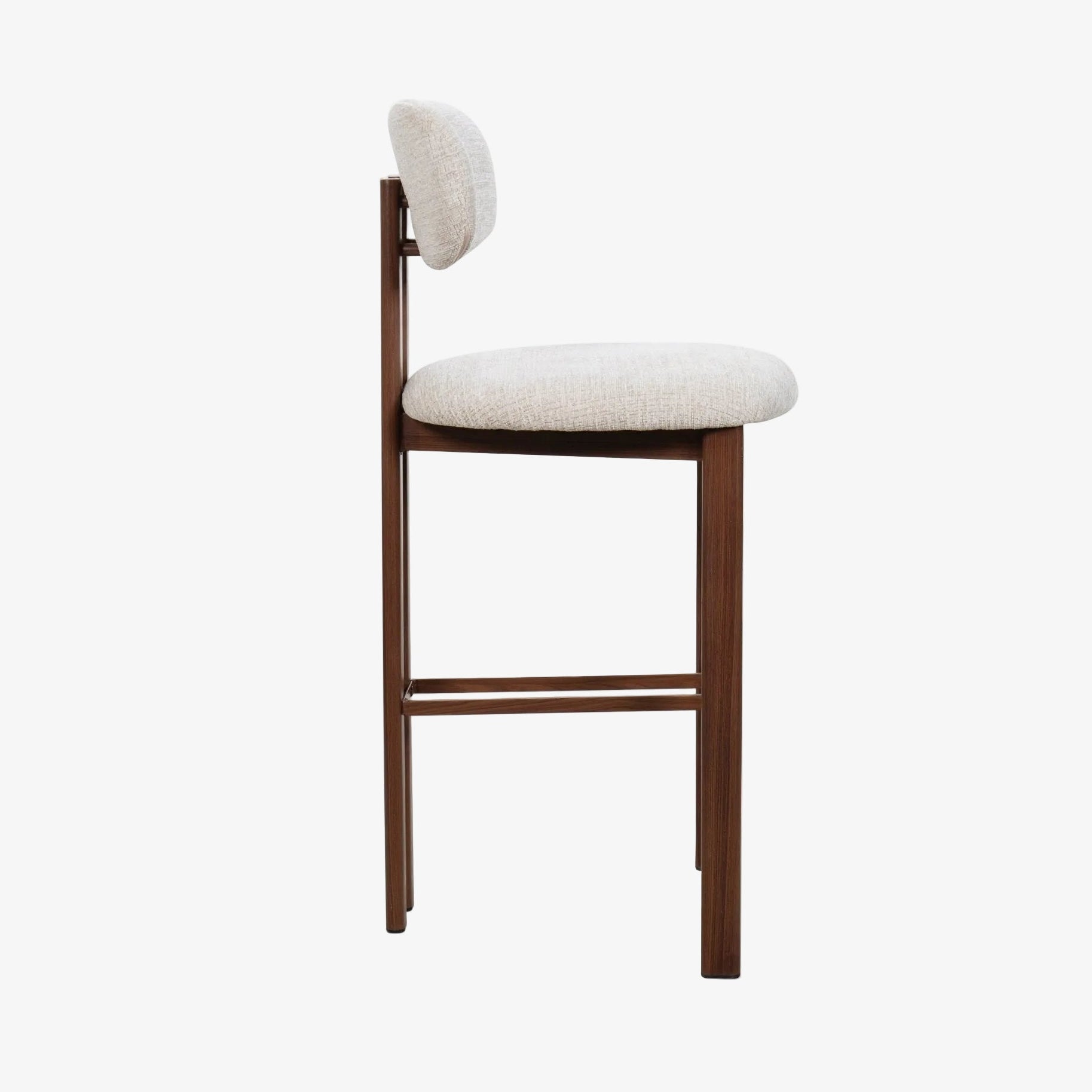 Tabouret de bar en acier noyer recouvert de tissu Liberty 75