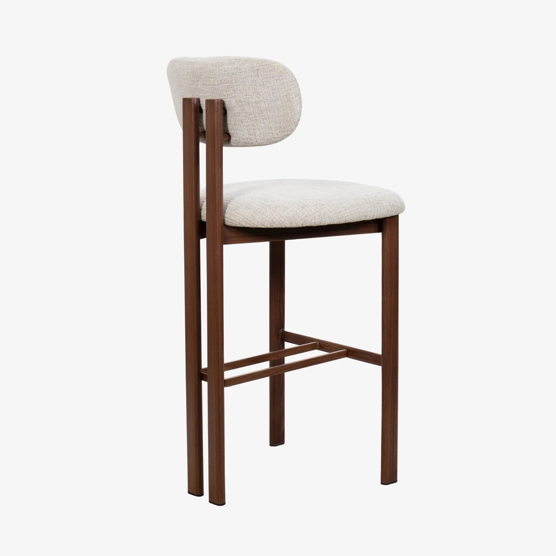 Tabouret de bar en acier noyer recouvert de tissu Liberty 75