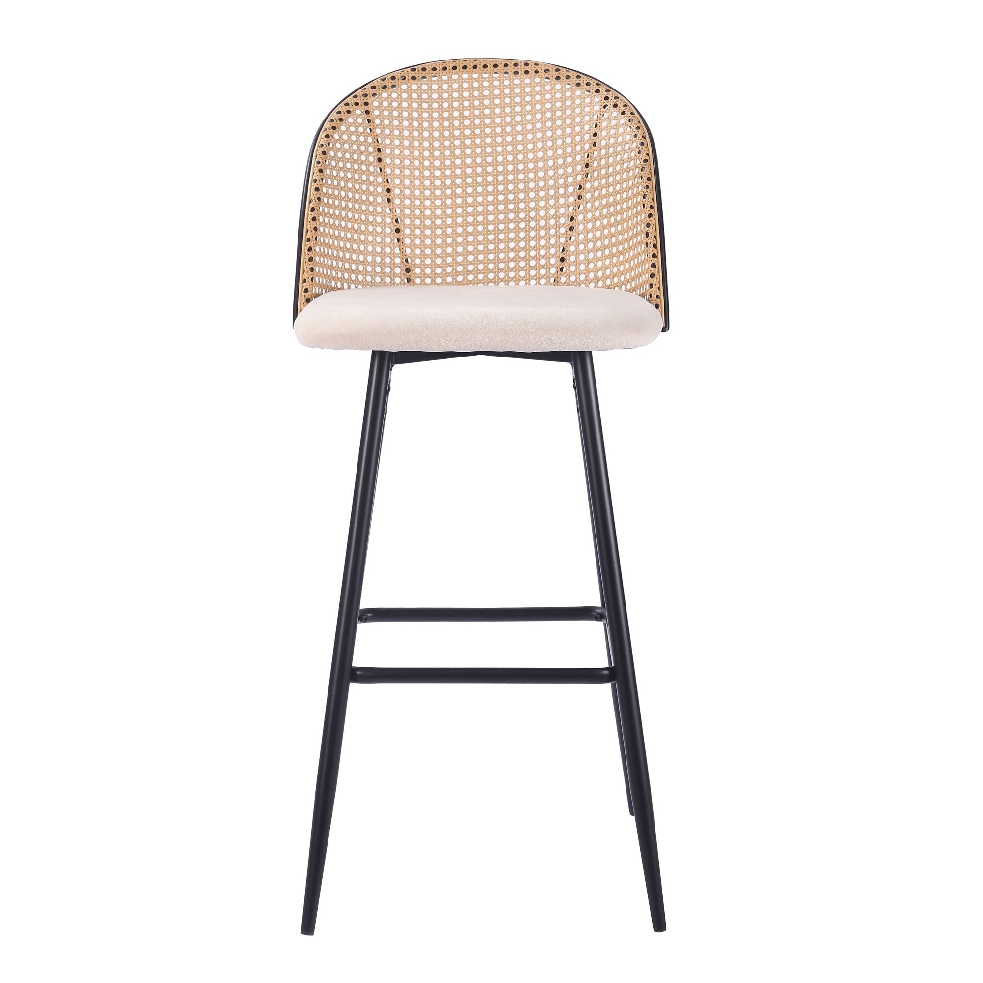 Taburete de bar bistró ratán asiento tapizado Muler - Vintahome