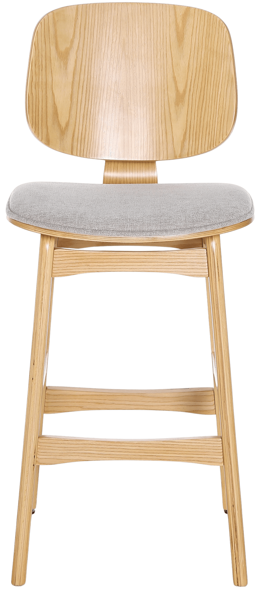 Taburete de bar H65 madera y tela beige Everly - Vintahome