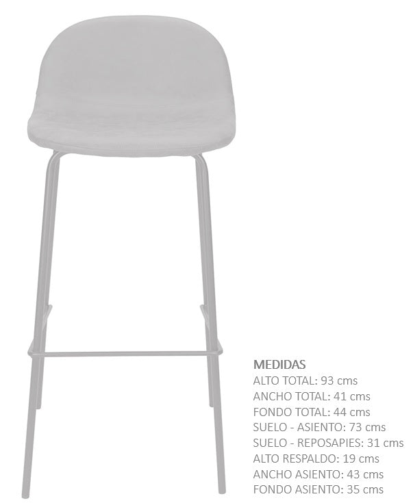 Taburete de bar microfibra marrón H75cms Connor