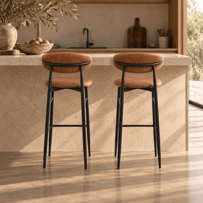 Tabouret de bar nordique Olimpo vintage marron 75cm - Vintahome