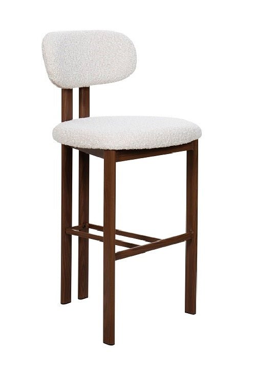Tabouret de bar Liberty 75 en acier rembourré en noyer