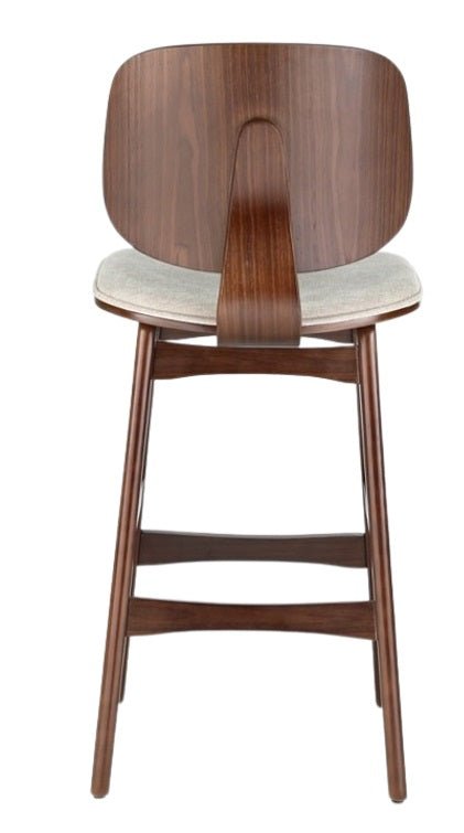 Taburete madera nogal y tapizado H65 Everly - Vintahome