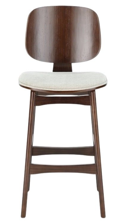 Taburete madera nogal y tapizado H65 Everly - Vintahome