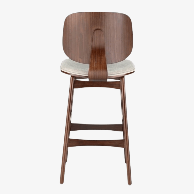 Taburete madera nogal y tapizado H65 Everly - Vintahome