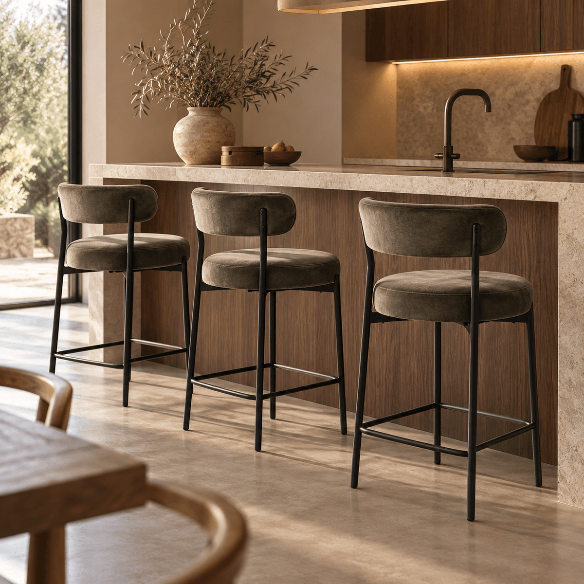 Taburete nórdico Matis Terciopelo 65cm - Vintahome