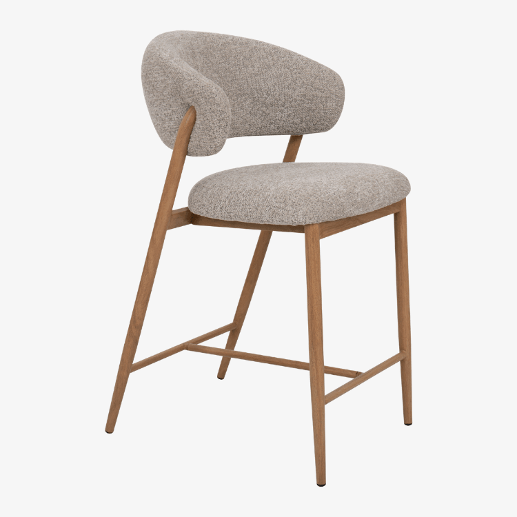 Taburete Nova Nordic H65 Rosewood | Tapizado taupe - Vintahome