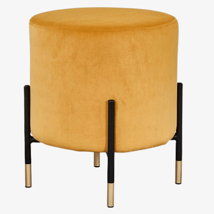 Taburete puff bajo Enid terciopelo - Vintahome