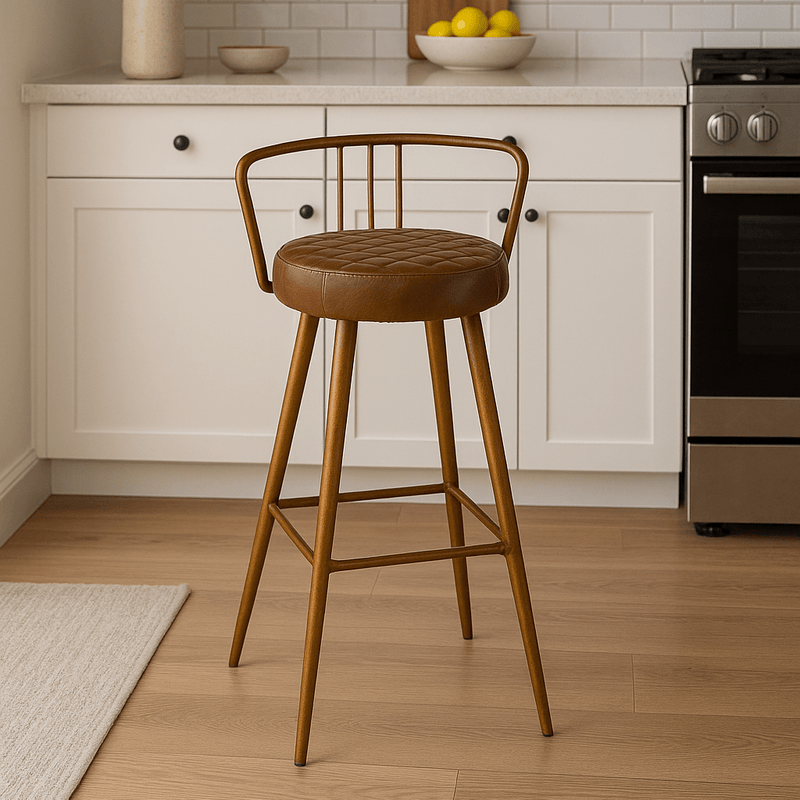 Nacvmry Taburetes De Bar De Estilo Industrial Con Respaldo Y Reposapiés, Juego De Mesa De Desayuno Para Sala Comedor O Espacio Pequeno Facil De