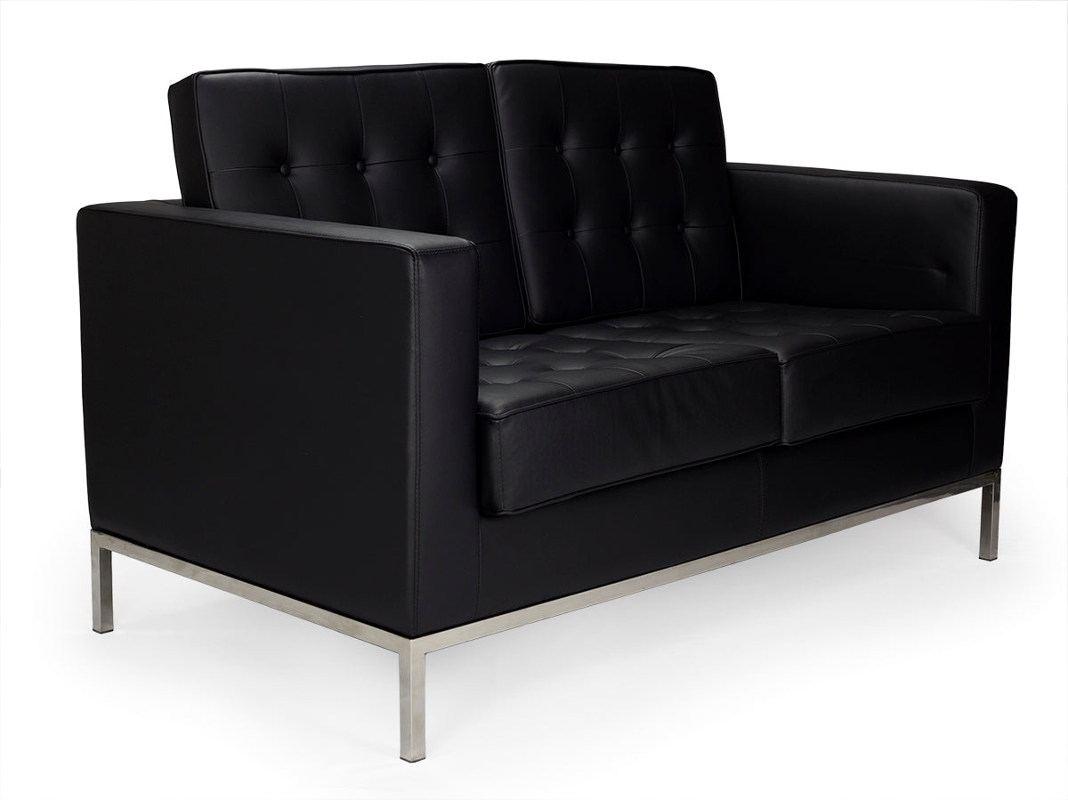 Sofá de semi-couro de 2 lugares design Floren