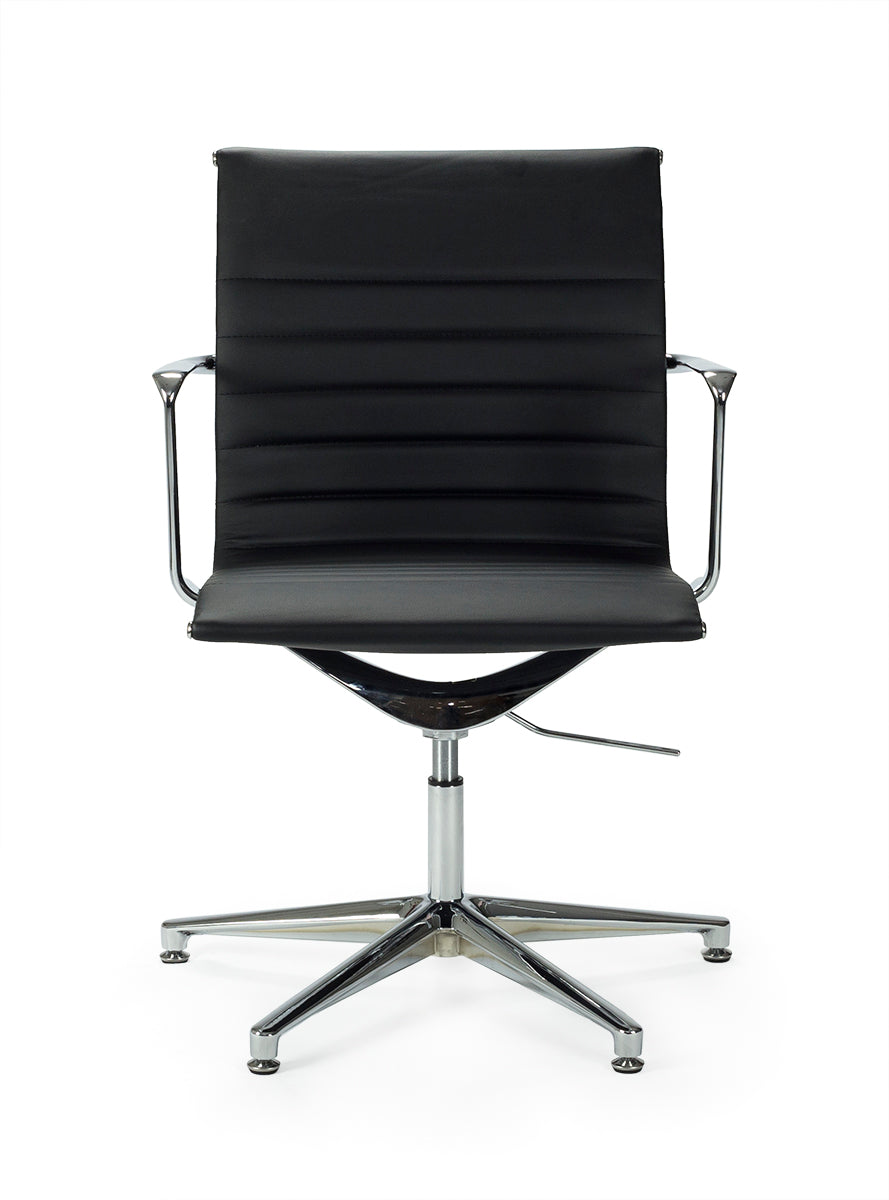  Silla de escritorio vintage de cuero de grano superior para  oficina en casa, silla giratoria de 360° con botones y ribete de cabeza de  clavos, cómoda silla ejecutiva con base de