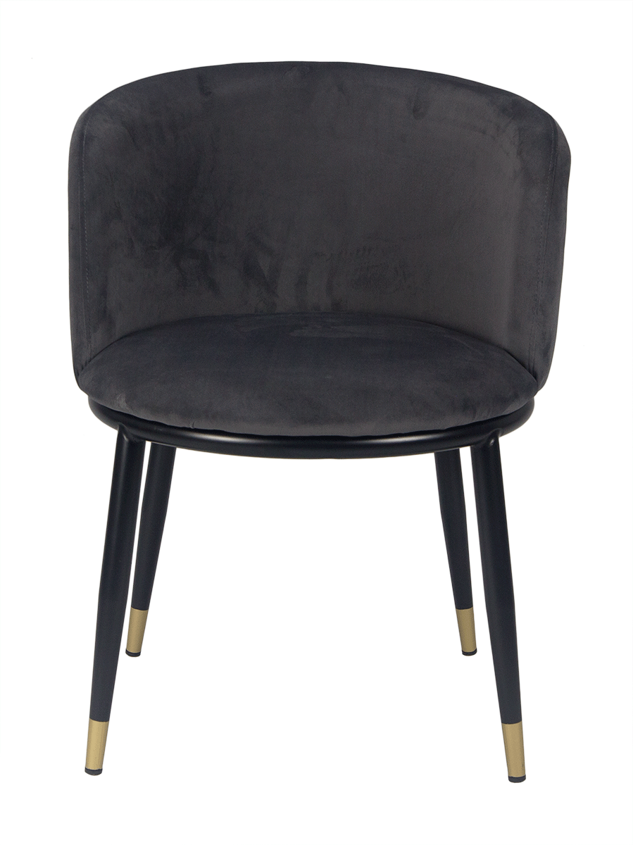 Silla de comedor de terciopelo gris Enid - Comprar silla de comedor de terciopelo
