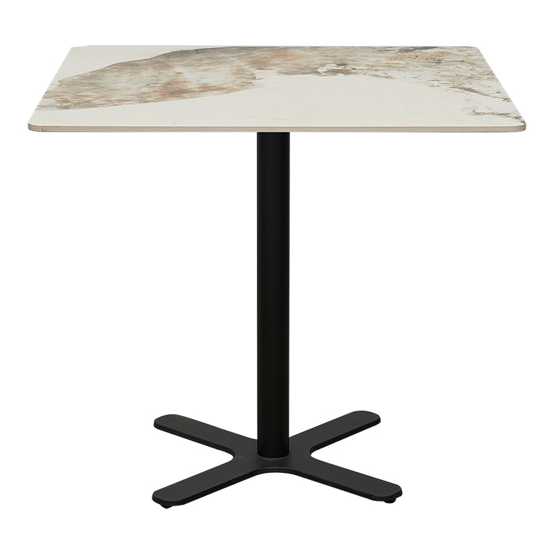 Table de bar carrée Syra plateau en pierre frittée 70-80 cm