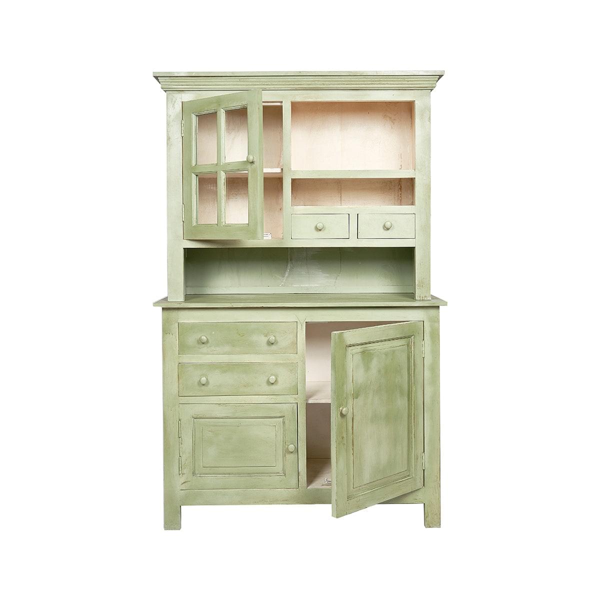 Alacena vintage de madera verde London
