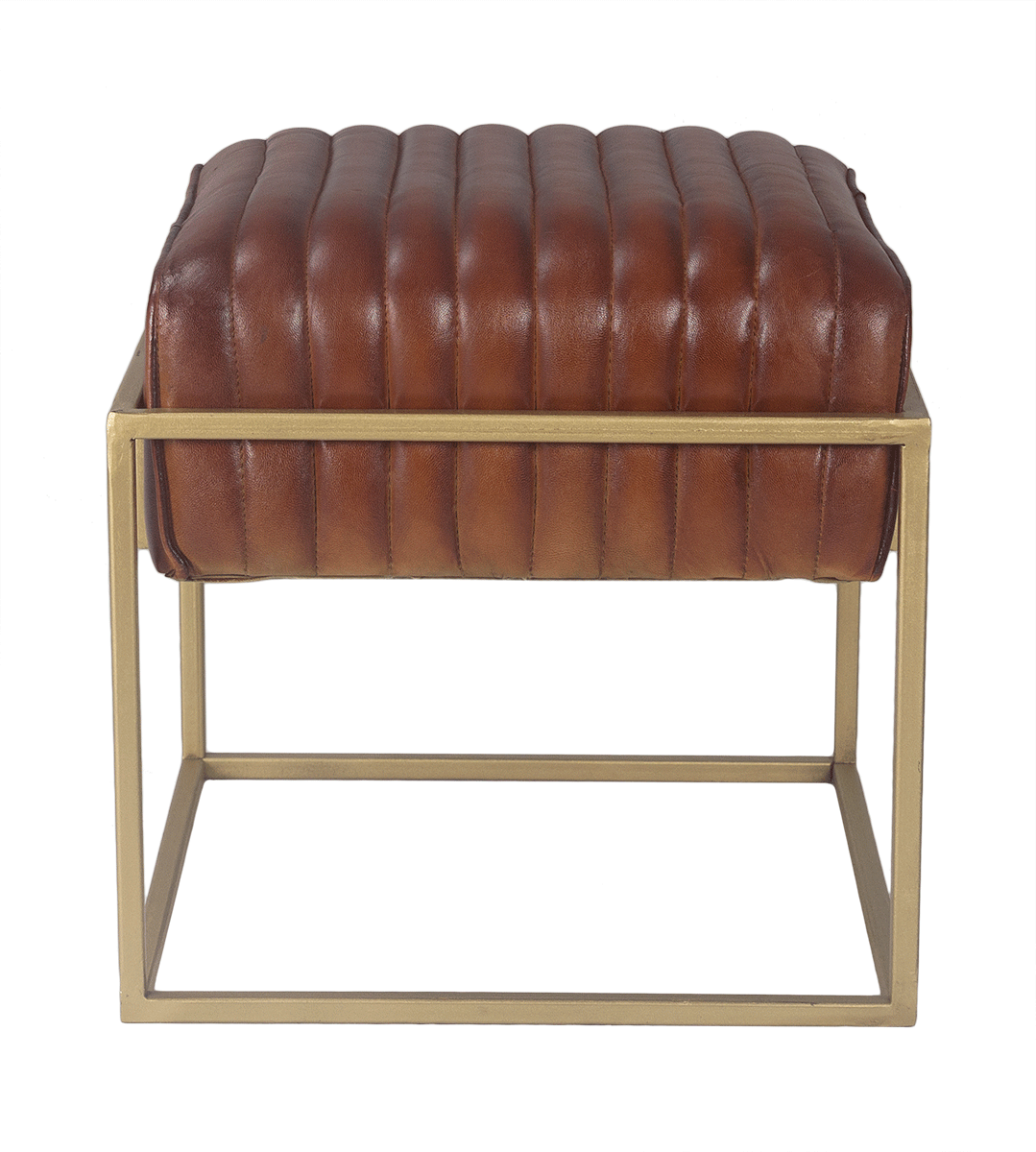 Banco Vintage Cuero Oro Queen 1 Plazas