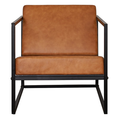 Fauteuil Vintage en Cuir Marron Jade