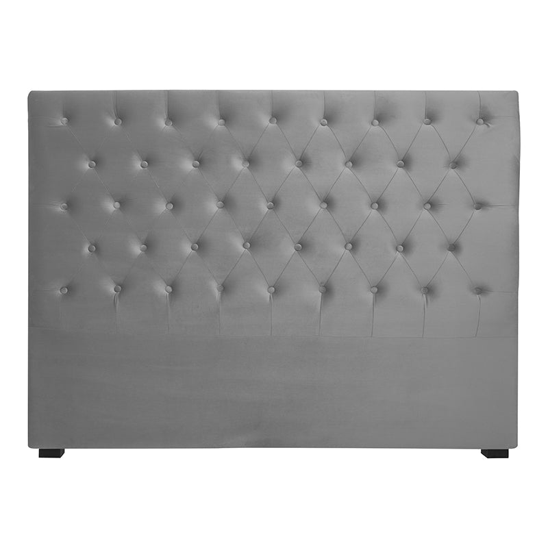 Cabecero de cama de terciopelo gris