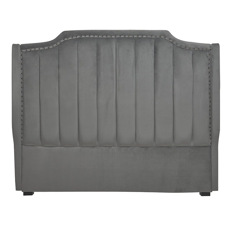 Comprar Cabecero de cama de terciopelo gris clásico