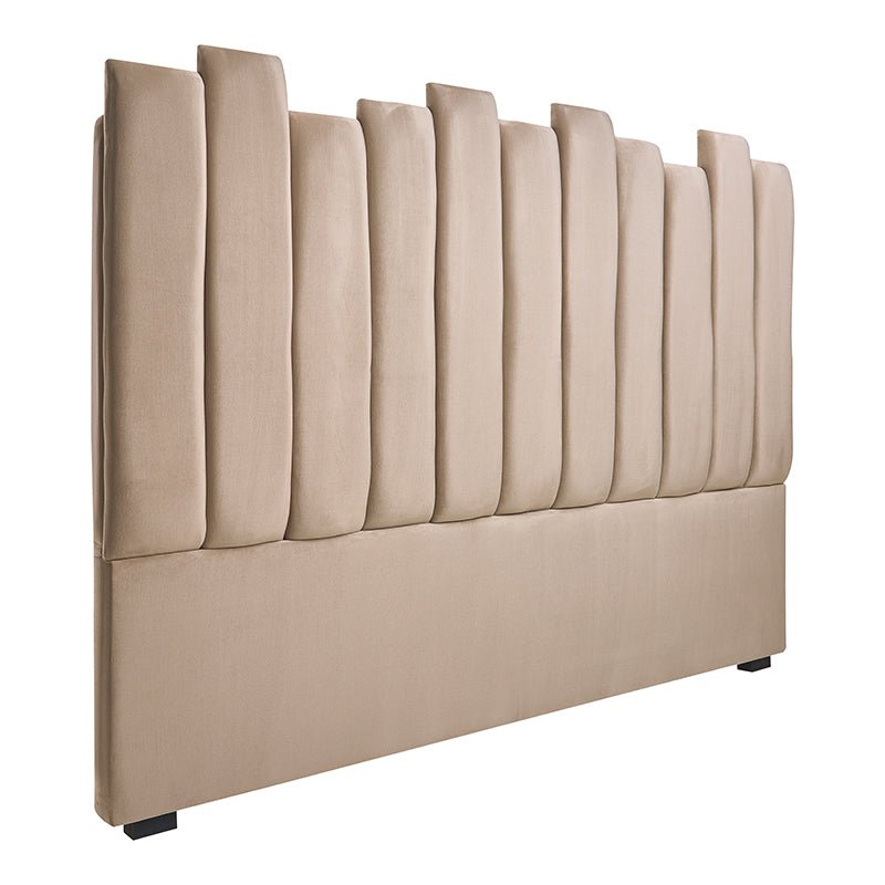 Tête de lit velours beige KENYA 160