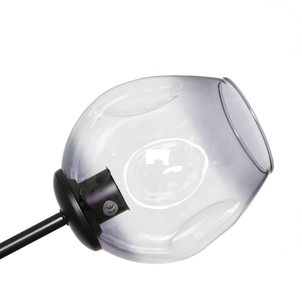 Lámpara de techo 5 brazos acero negro y cristal gris Chandelier