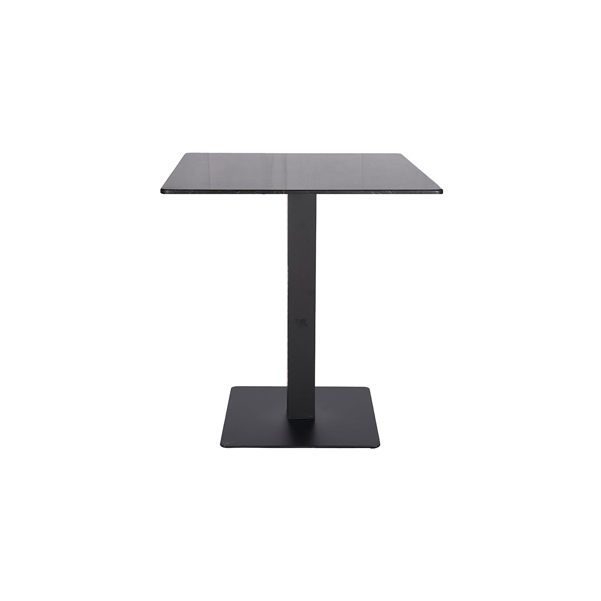 Table de bar avec base Reina et plateau en marbre carré 70x70