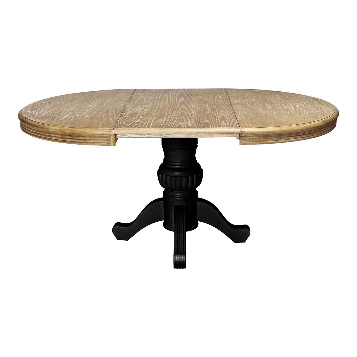 Mesa de jantar redonda e extensível de madeira 120-180 cm Sharen
