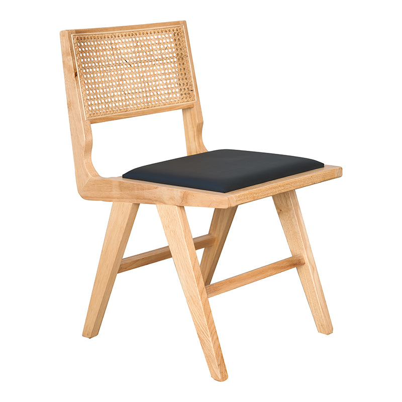 Cadeira de jantar Canitt de madeira e rattan