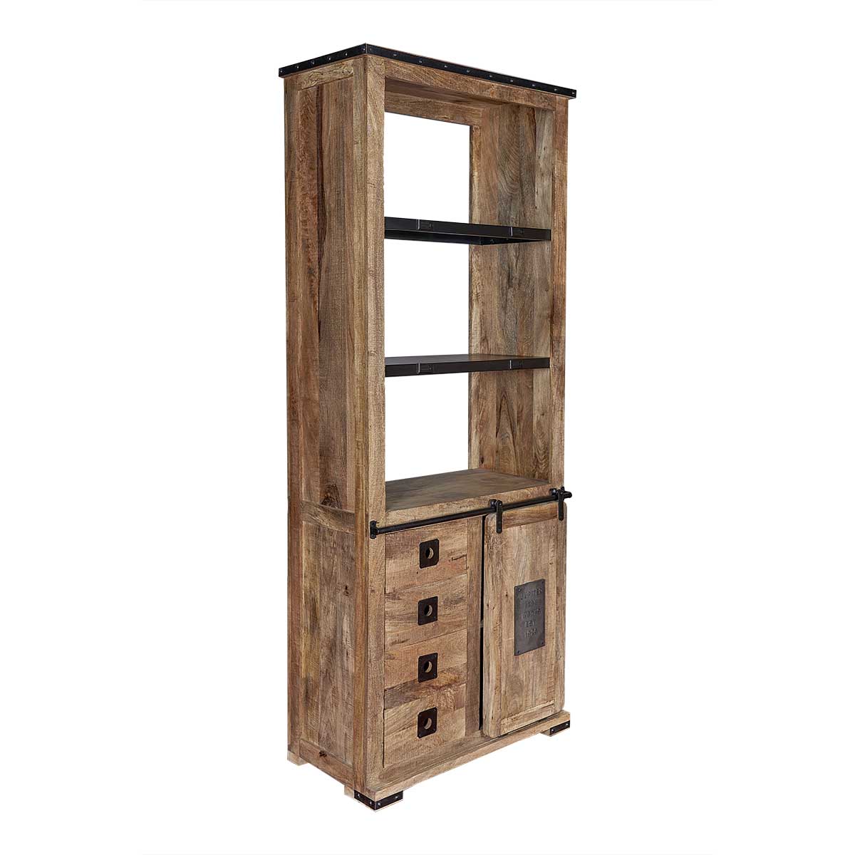 Estantería industrial madera mango puerta y 3 cajones California