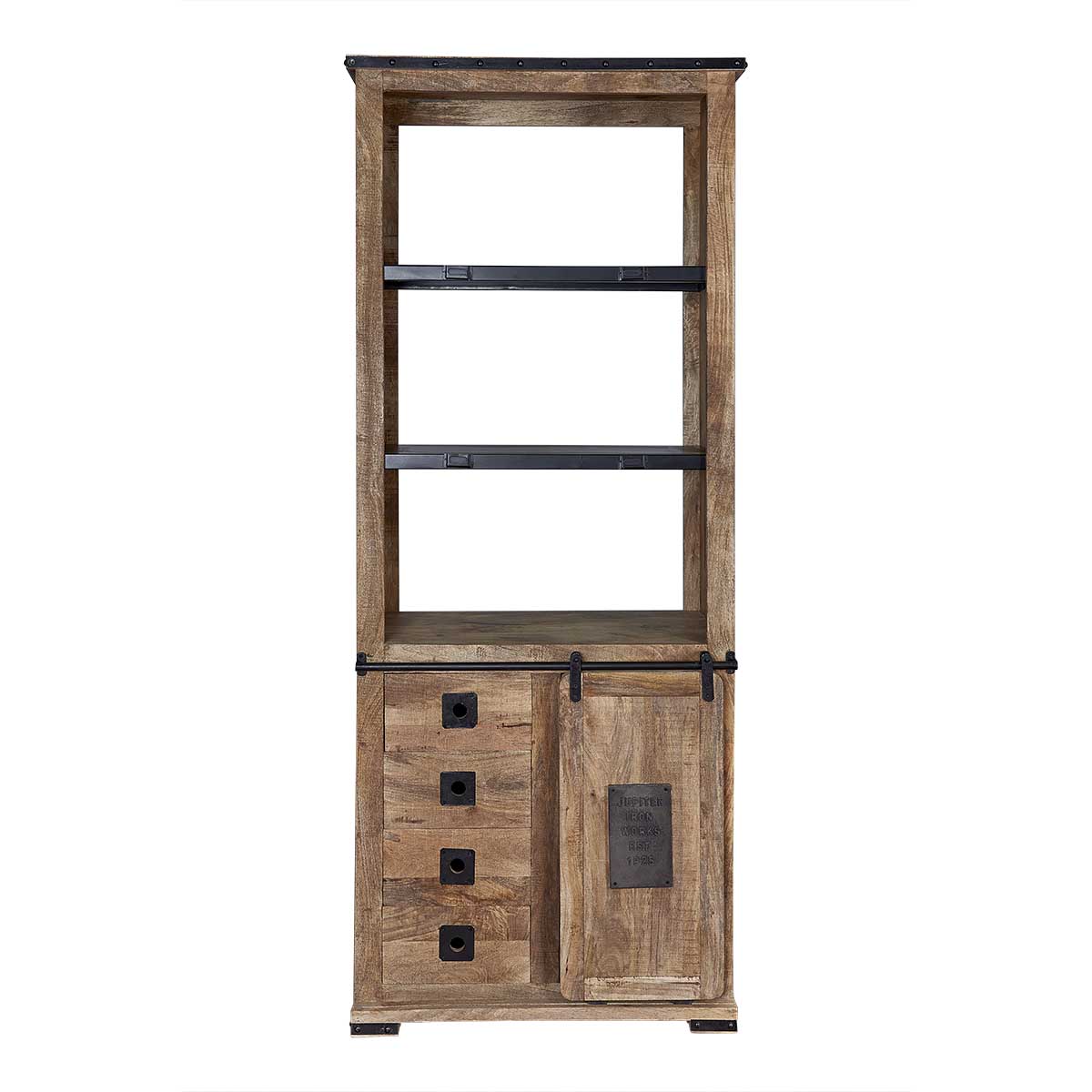 Estantería industrial madera mango puerta y 3 cajones California