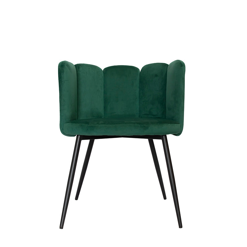 Cadeira de jantar de veludo verde Sould