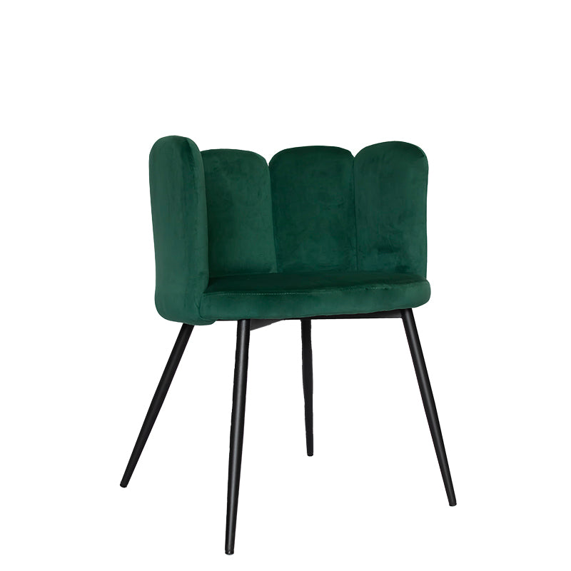 Cadeira de jantar de veludo verde Sould