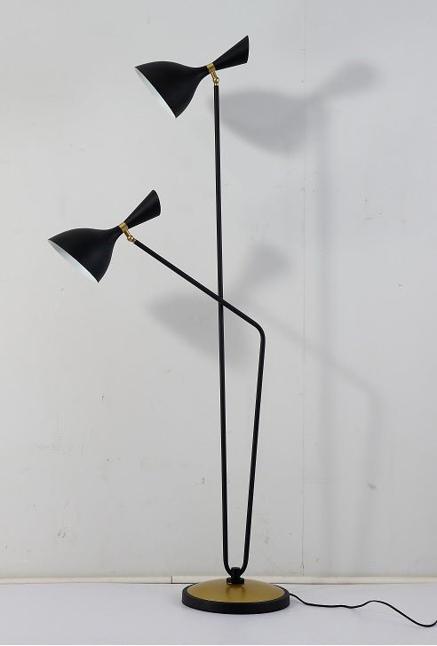 Lampara de pie de dos brazos blanco o negro - Lámpara de pie de diseño
#color_Negro