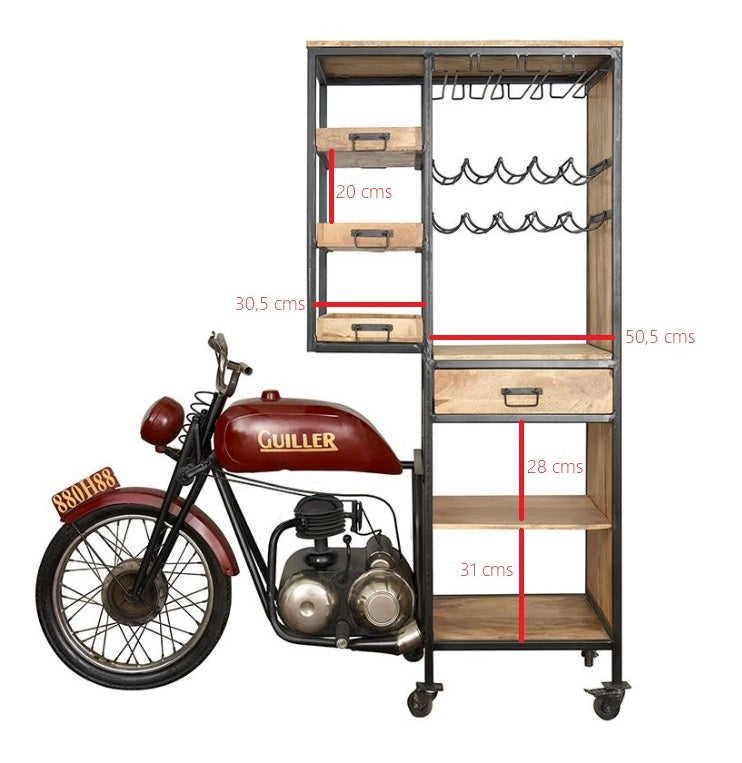 Étagère porte-bouteille moto vintage - Achetez l'étagère en ligne
