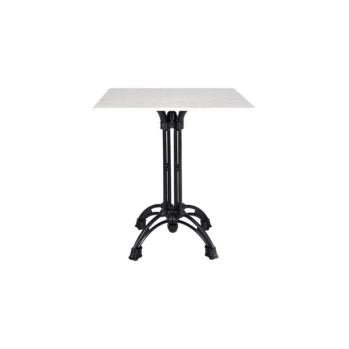 Mesa de bar base negra Shire 4 y tablero mármol cuadrado 70x70cm