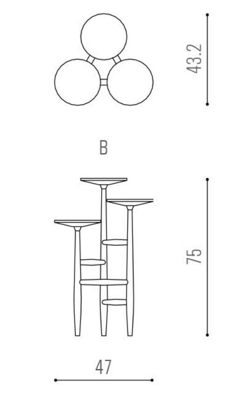 Table basse tripode haute