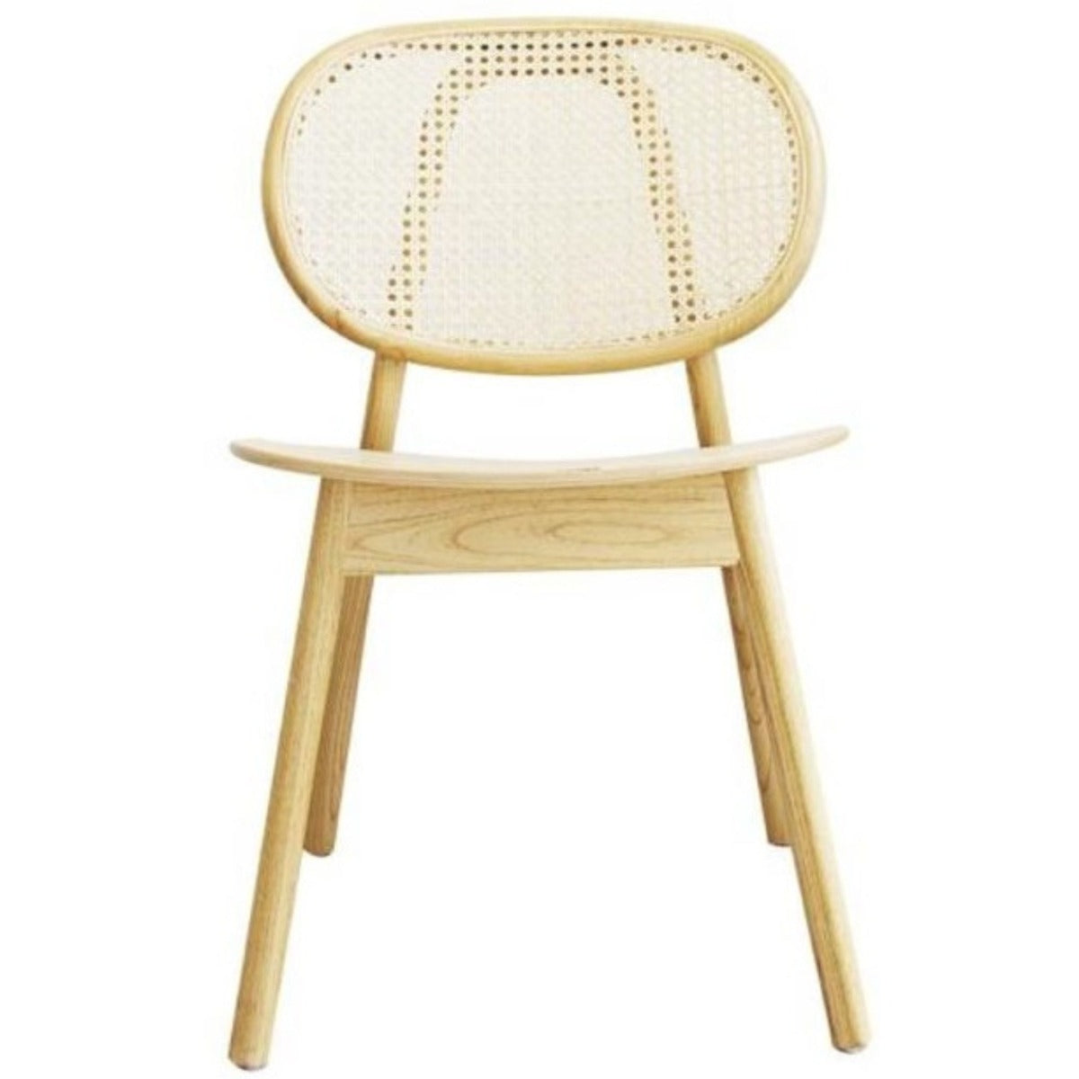 Cadeira de jantar nórdica de madeira Henar e rattan