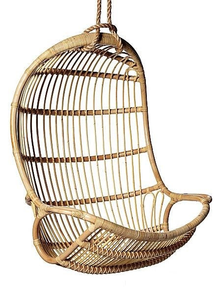 Cadeira suspensa de vime natural trançado da Tanzânia