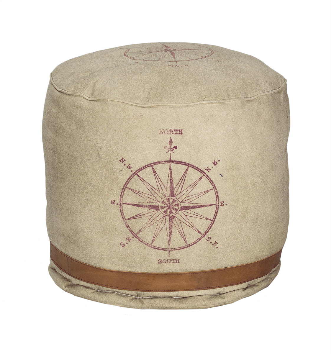 Puff Vintage Brujula Vintahome Puff Vintage Brujula Vintahome